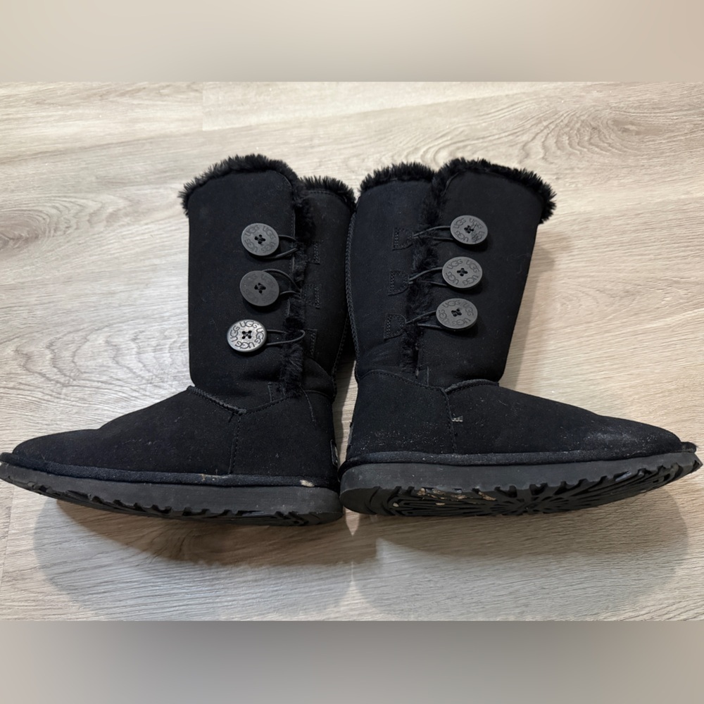 UGG Black Button-Accent Winter Boots - Picture 9 of 10